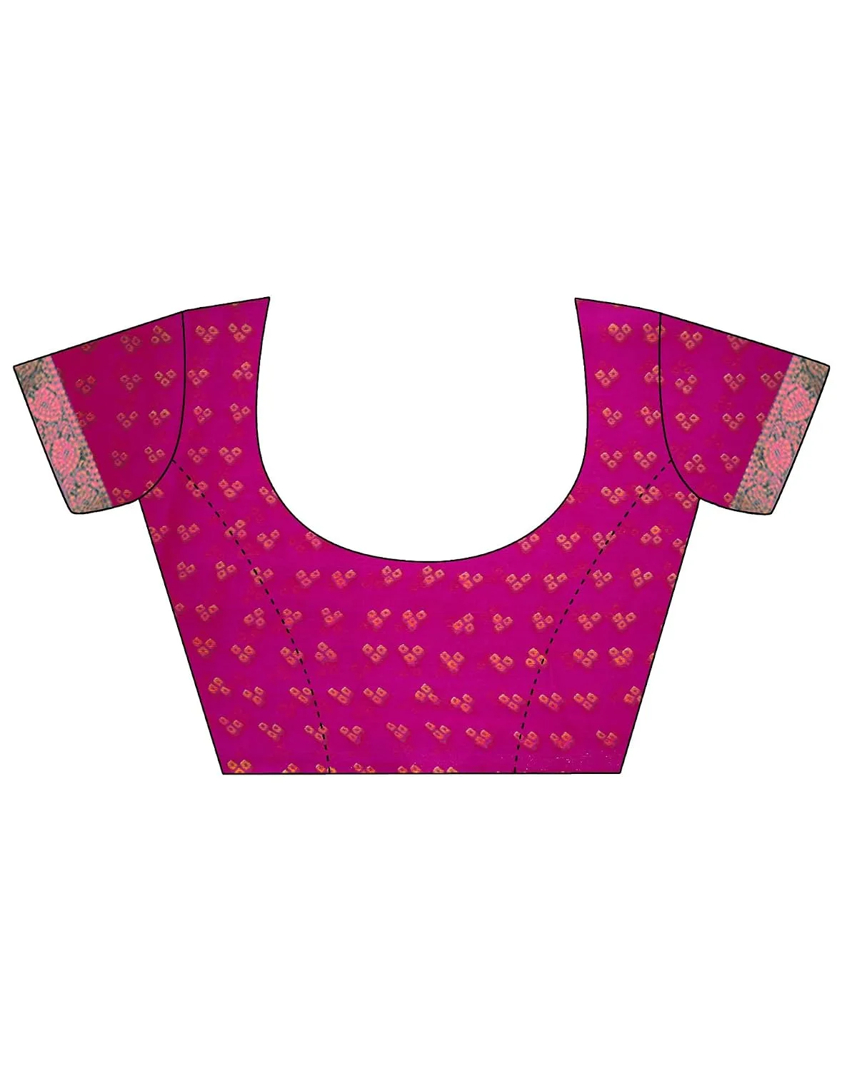 Women's Chiffon Bandhani Printed Saree With Unstitched Blouse image 3