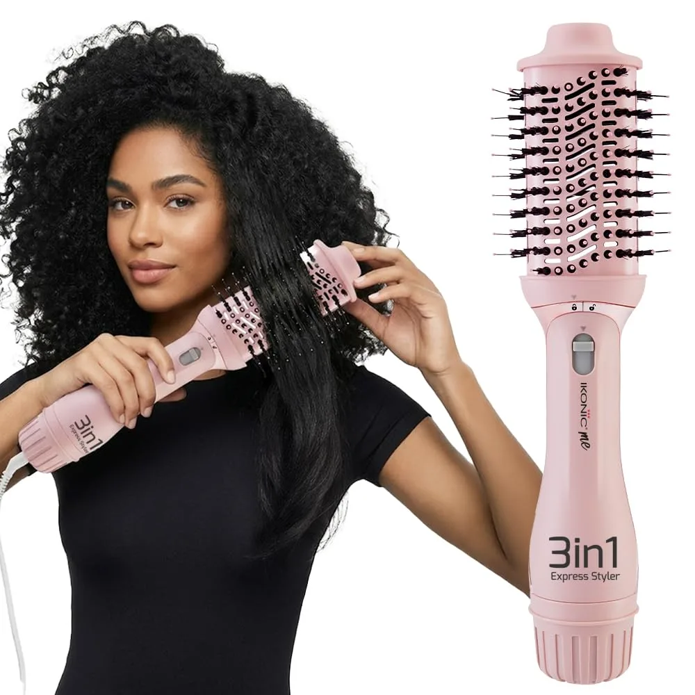 IKONIC 3-In-1 Express Styler Hot Air Brush Pink For Women