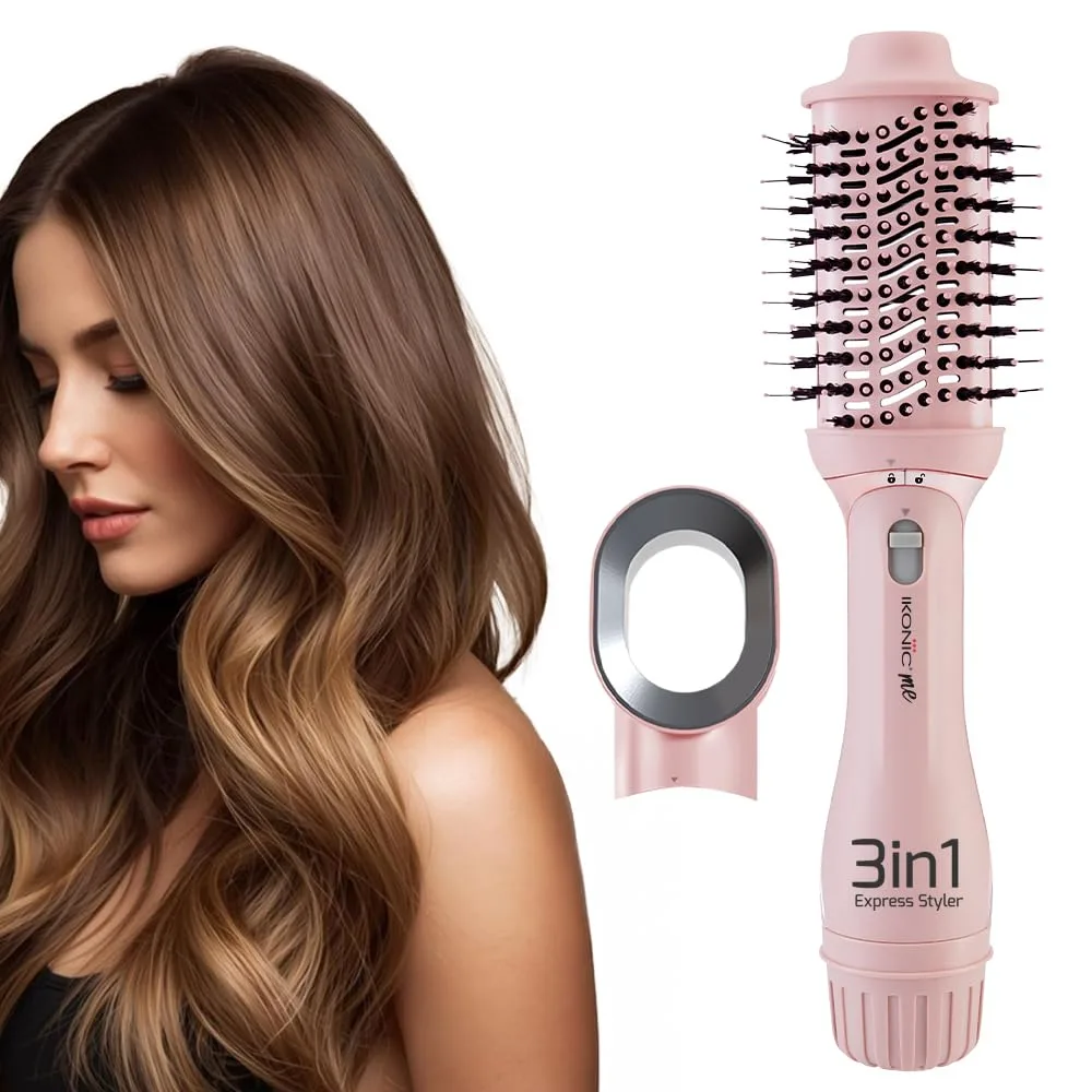 IKONIC 3-In-1 Express Styler Hot Air Brush Pink For Women image 2