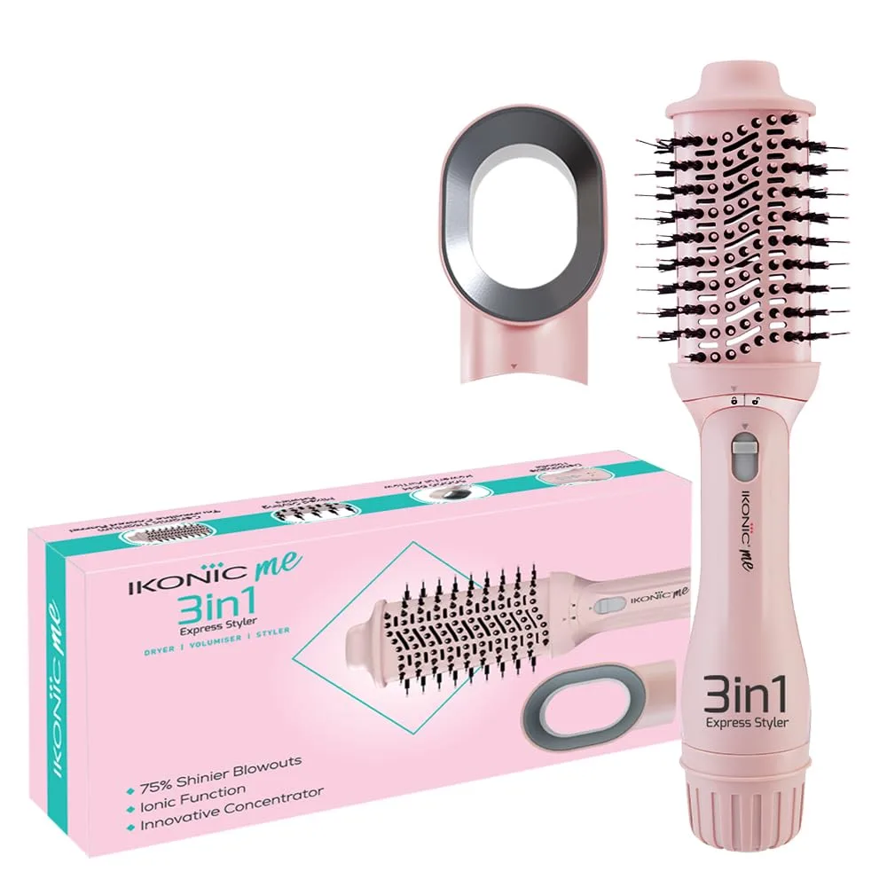 IKONIC 3-In-1 Express Styler Hot Air Brush Pink For Women image 3
