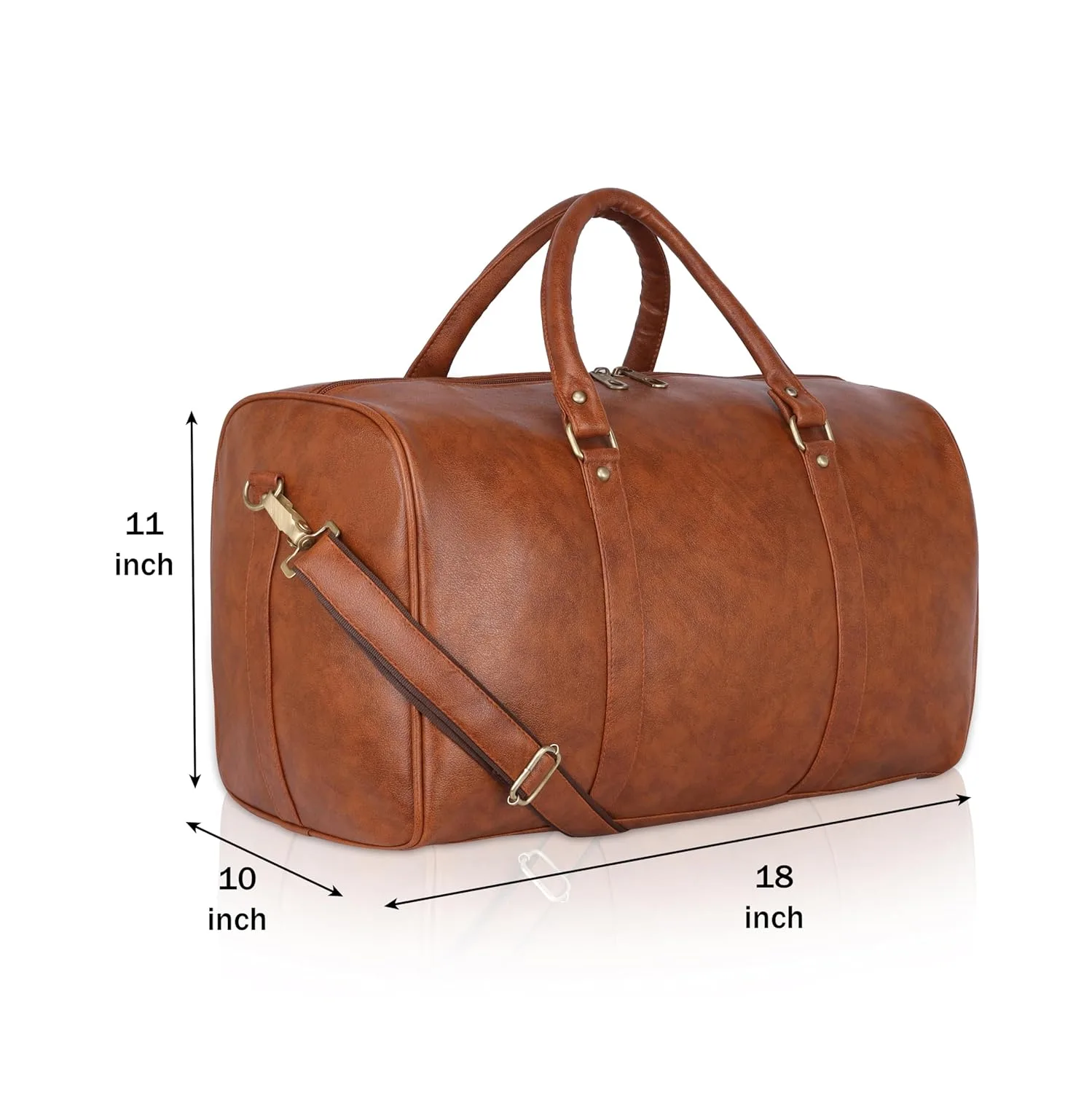 Buy ZAINTO Unisex Duffel Bag for Travelling in Flight Latest Travel Faux Leather Duffle Bags for Men and Women (Tan) at nearme.com.np image 3