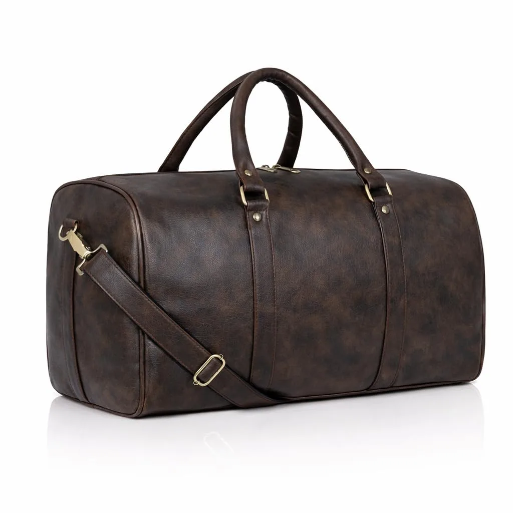 Buy ZAINTO Unisex Duffel Bag for Travelling in Flight Latest Travel Faux Leather Duffle Bags for Men and Women (Tan) at nearme.com.np image 7