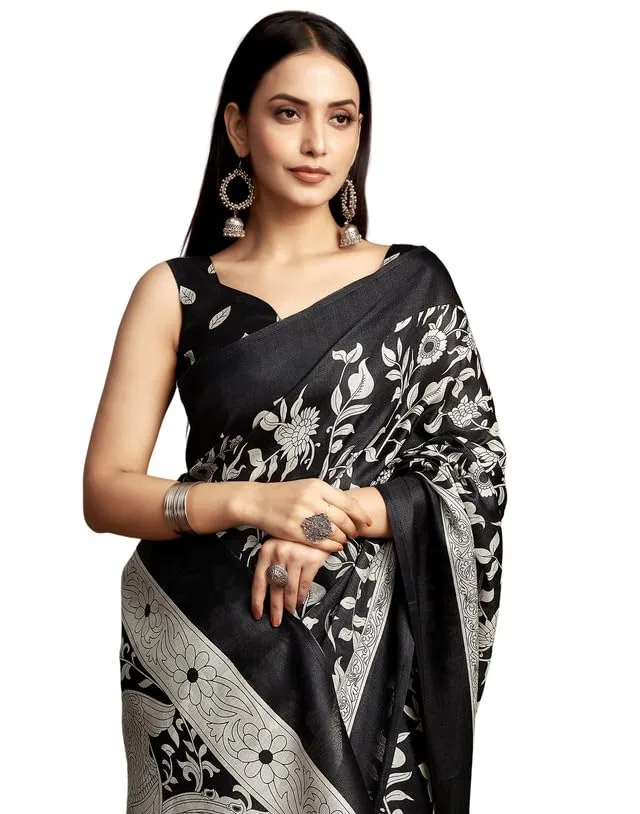 Women's Cotton Saree With Unstitched Blouse