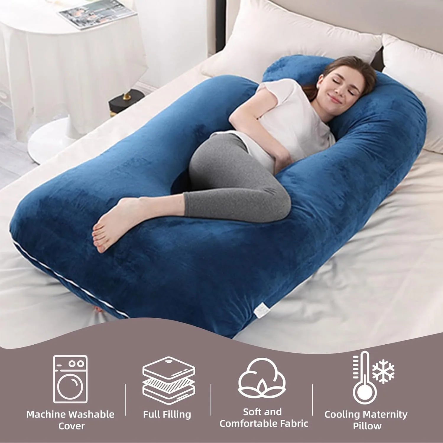 U-Shape Full Body Pregnancy Pillows, Maternity Pillow for Sleeping Support for Pregnant Woman image 6