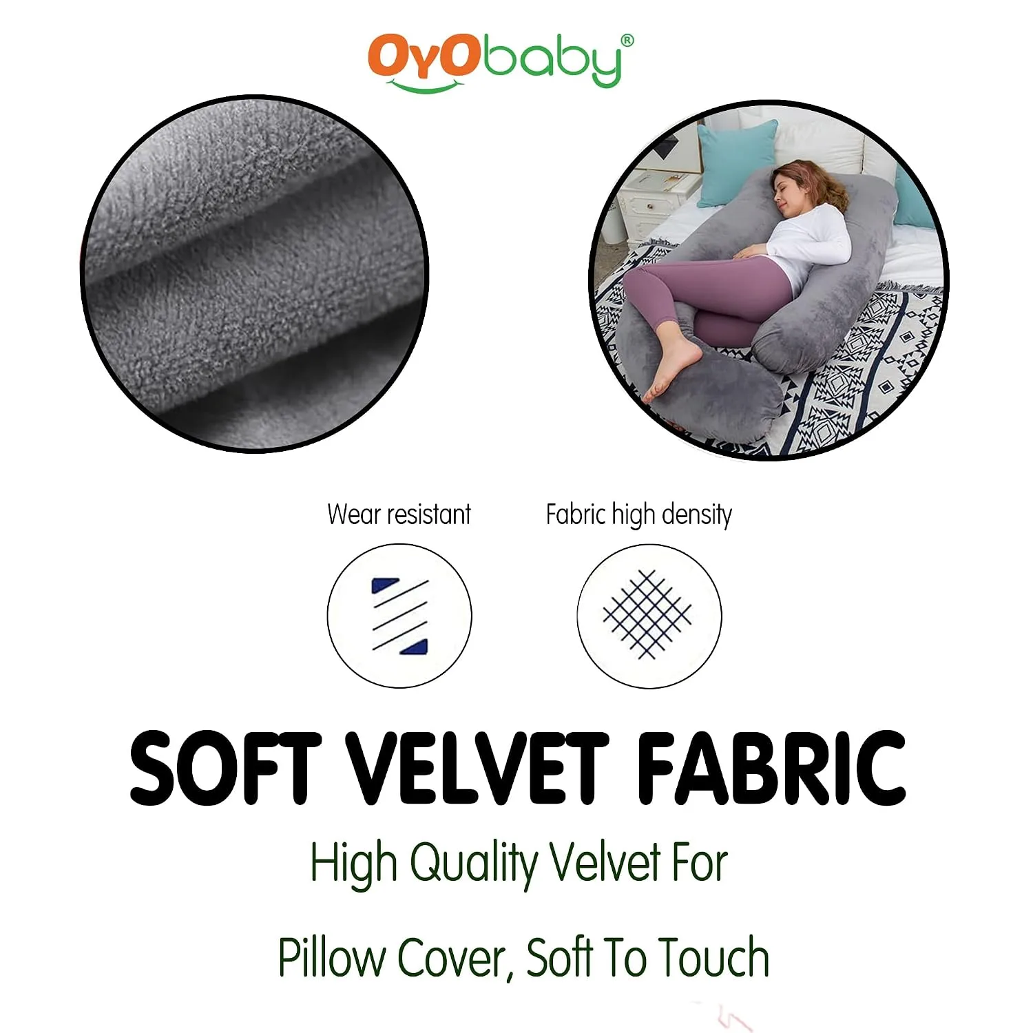 J-Shape Pregnancy Pillow Full Body Maternity Support image 4