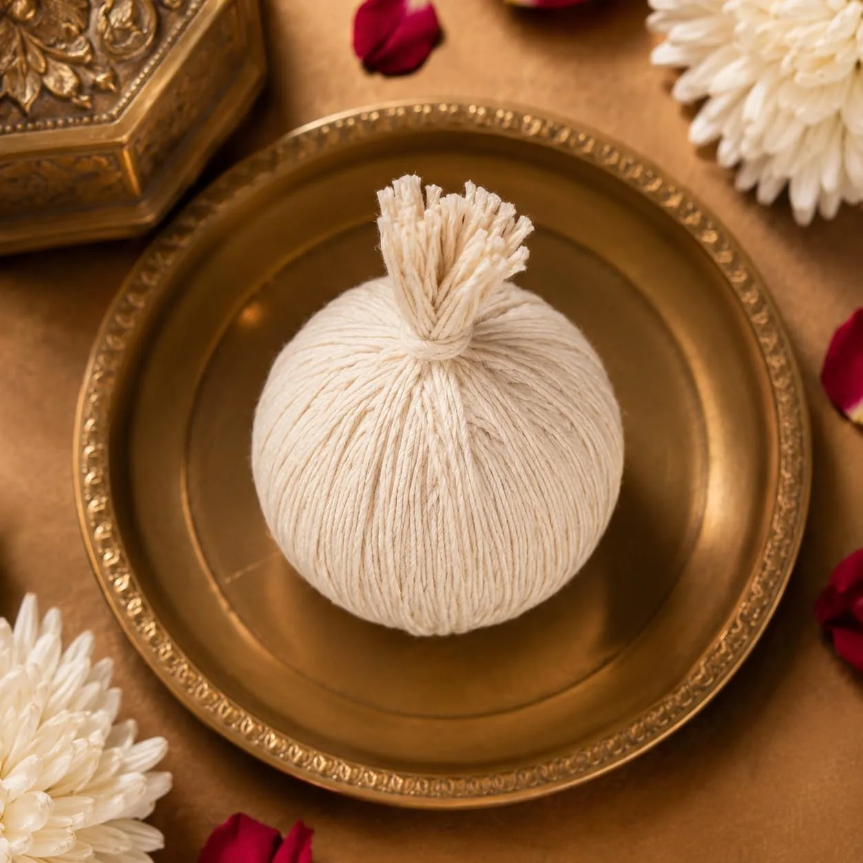 Premium Ball Cotton Wick - Long Burning Pooja Wicks | Pack of 3 (150g Each) buy Near Me image 4