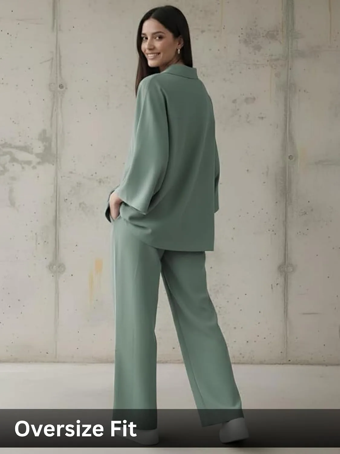 Buy GRECIILOOKS Co Ord Set for Women Stylish | Linen Cord Set for Women – Oversized Top and Wide Leg Pants Set for Woman's | Casual Travel Airport Outfit for Summer Co-ord Set | Dress for Woman at nearme.com.np image 2