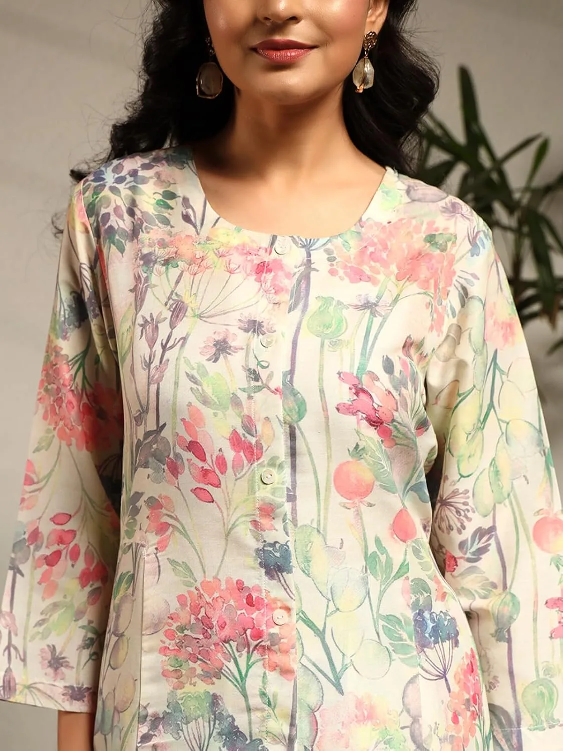 Rayon A-Line Printed Kurta with Palazzo for Women Ethnic Co-ord Set at nearme.com.np image 3
