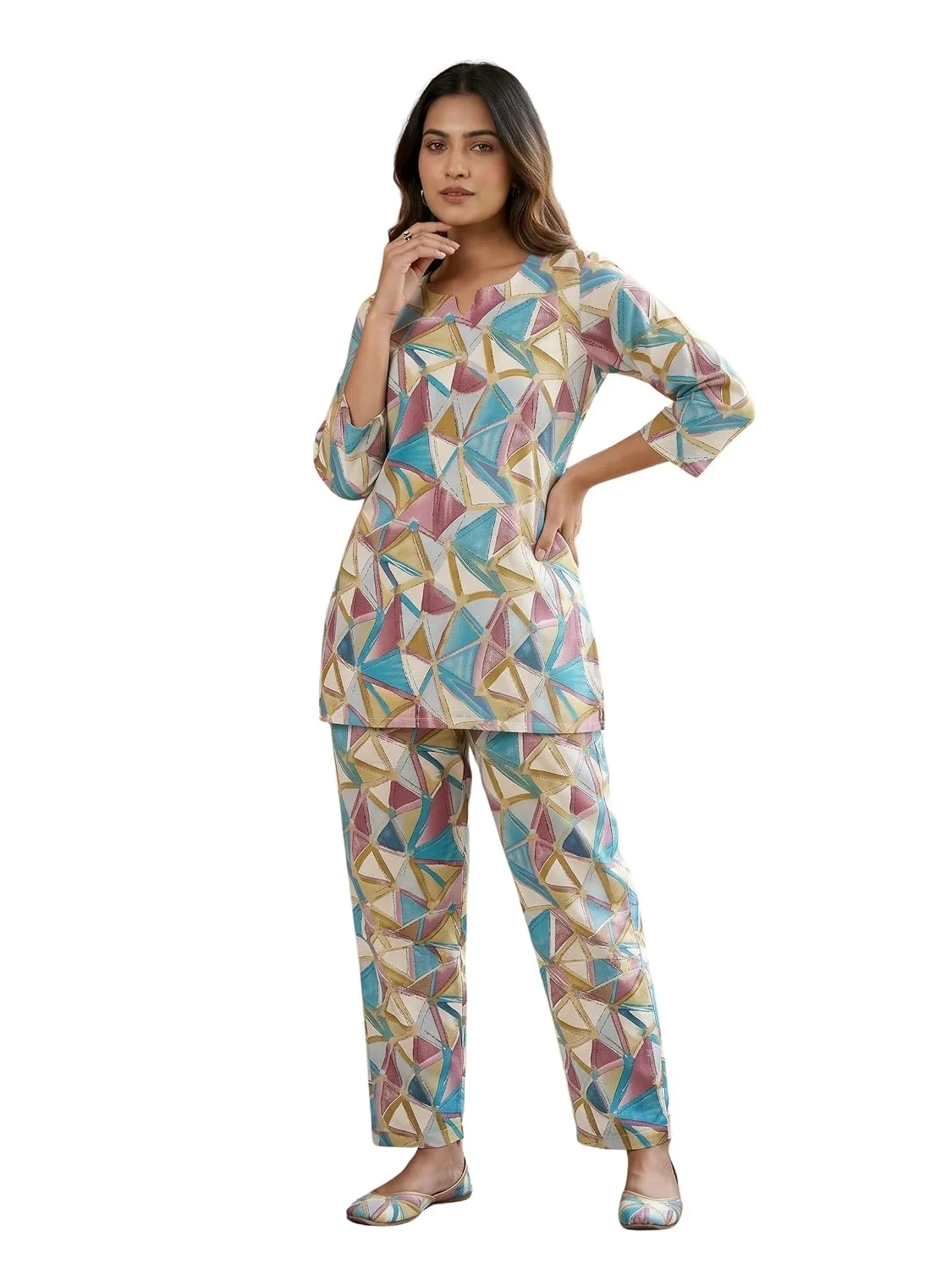 Womens Delta Poly Top Pant Coord | Casual Western Two Piece Matching Outfit buy at Near Me Online