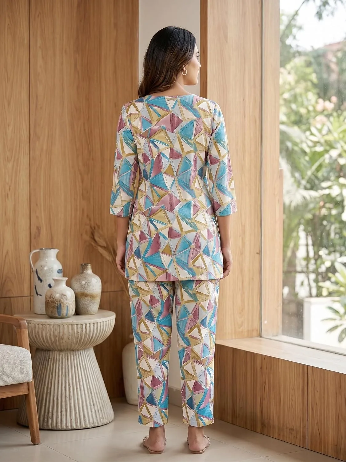 Womens Delta Poly Top Pant Coord | Casual Western Two Piece Matching Outfit buy at Near Me Online image 7