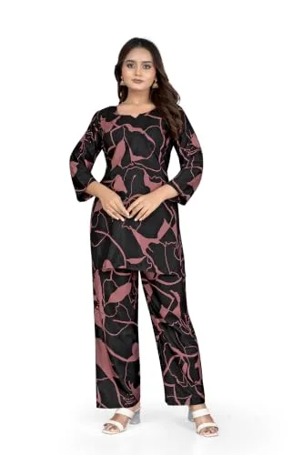 Womens Delta Poly Top Pant Coord | Casual Western Two Piece Matching Outfit buy at Near Me Online image 11 — Black & Purple
