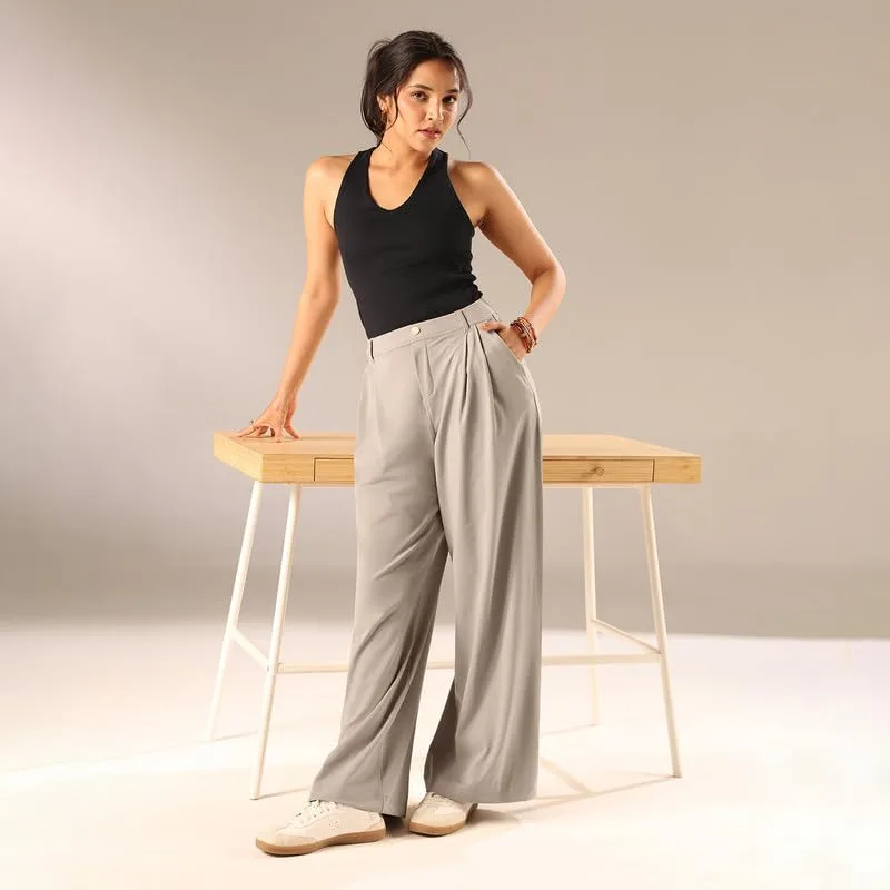 Buy BlissClub Womens Cloud Korean Pants, High-Rise fit, Wide-Leg Silhouette, Soft-Handfeel, All-Day Comfort, Citywear at nearme.com.np image 2