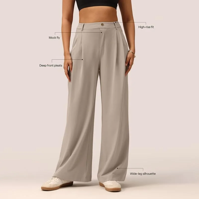 Buy BlissClub Womens Cloud Korean Pants, High-Rise fit, Wide-Leg Silhouette, Soft-Handfeel, All-Day Comfort, Citywear at nearme.com.np image 5