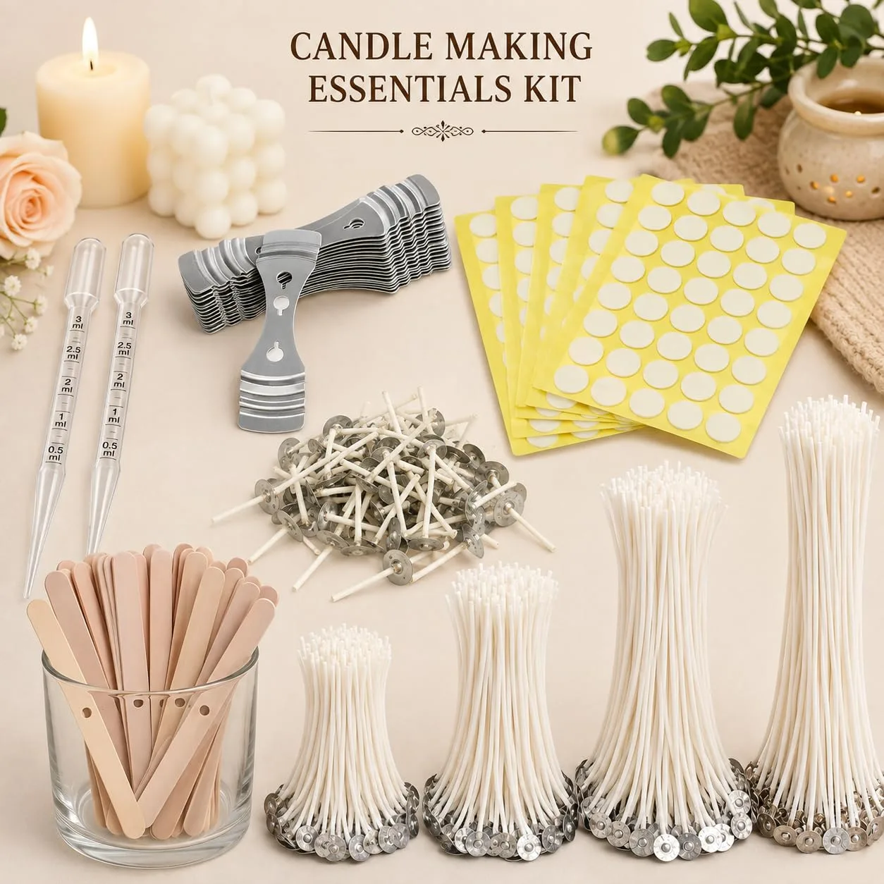 Candle Making Thread | Candle Wick150 (1-2-3-4-5-6 inches) Candles Making Supplies buy Online Nepal image 2