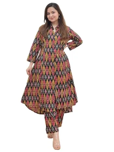 Women Cotton Blend Floral Kurti buy at nearme.com.np — YELLOW