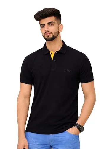 Buy Men's Cotton Blend Half Sleeve Polo Neck T-Shirt at nearme.com.np image 2 — Black