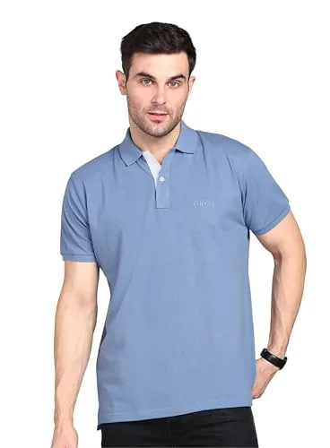 Buy Men's Cotton Blend Half Sleeve Polo Neck T-Shirt at nearme.com.np image 4 — Grey