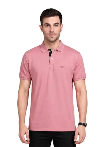 Buy Men's Cotton Blend Half Sleeve Polo Neck T-Shirt at nearme.com.np image 10 — Pink