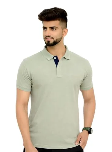 Buy Men's Cotton Blend Half Sleeve Polo Neck T-Shirt at nearme.com.np image 18 — Olive