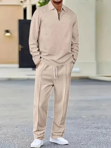 Buy Jawdrobe Men’s Waffle-Check Co-Ord Set | Self-Textured Collar Top | Drawstring Jogger Pants | Cotton-Blend Loungewear/Night-Suit | Casual Travel & Streetwear Two-Piece (waffle-co-ord-set-beige-xxl) at nearme.com.np