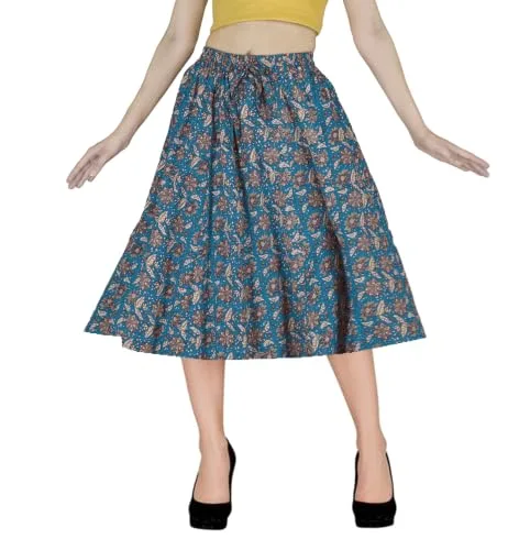 Buy Sttoffa Cotton Skirt for Girl Flower Design Classic Fit Calf Length, Pink, M at nearme.com.np image 5 — Blue Fly