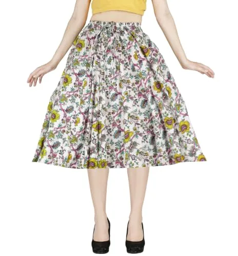 Buy Sttoffa Cotton Skirt for Girl Flower Design Classic Fit Calf Length, Pink, M at nearme.com.np image 14 — Yellow Flower