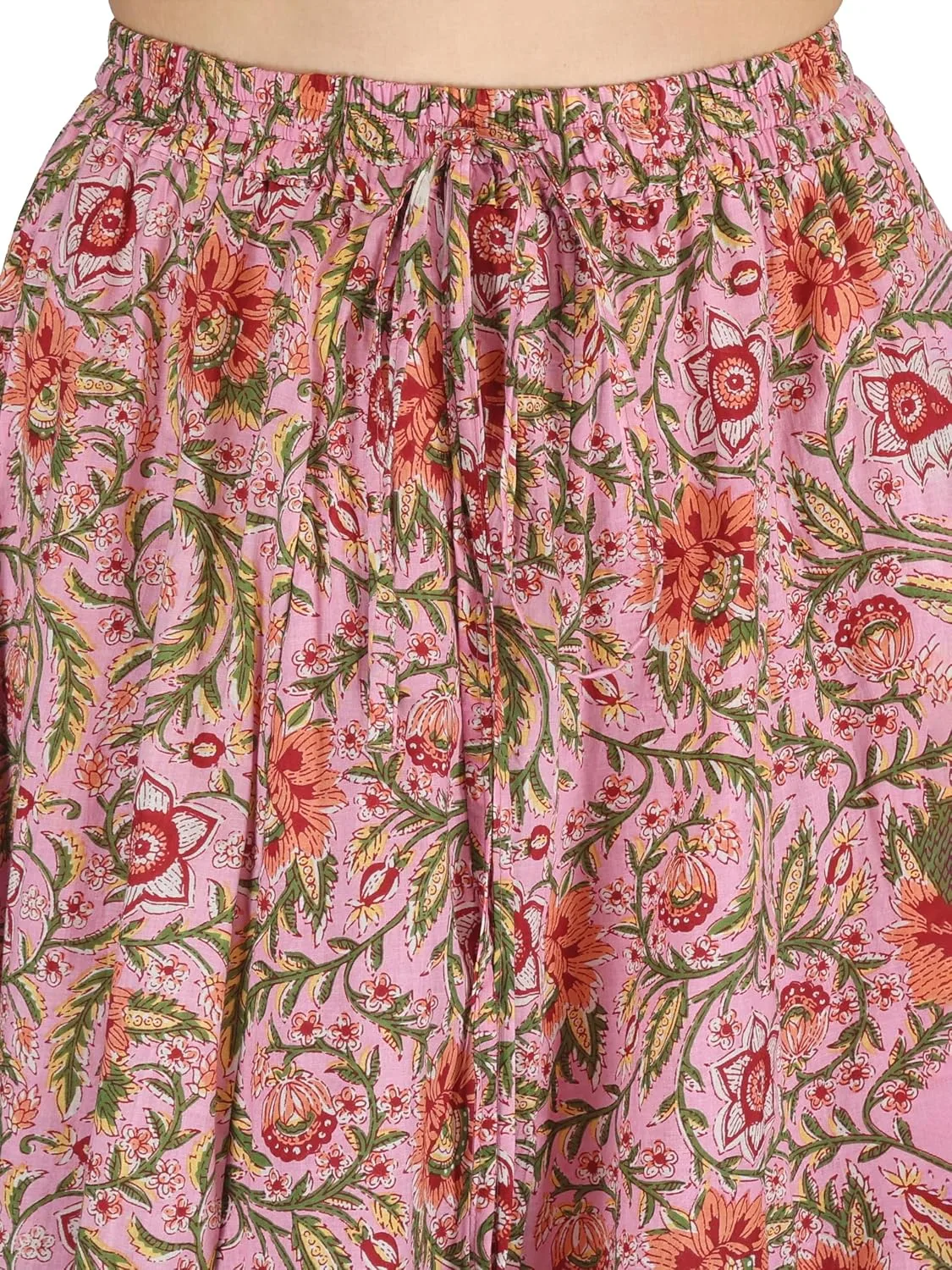 Buy Sttoffa Cotton Skirt for Girl Flower Design Classic Fit Calf Length, Pink, M at nearme.com.np image 20