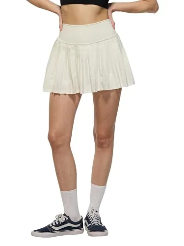 CAVA Navy Plie Pleated Skort image 4 — Ivory