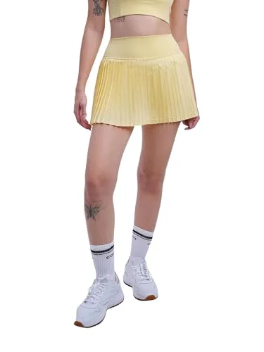 CAVA Navy Plie Pleated Skort image 6 — Butter Yellow