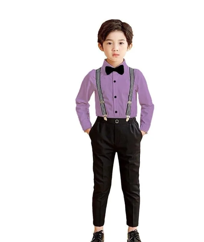 Buy Kids Formalwear Set with Suspenders, Bow Tie and Pants at nearme.com.np image 4 — Purple