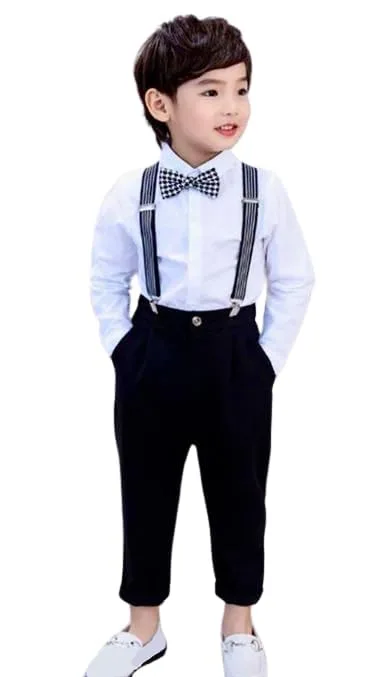 Buy Kids Formalwear Set with Suspenders, Bow Tie and Pants at nearme.com.np image 5 — White