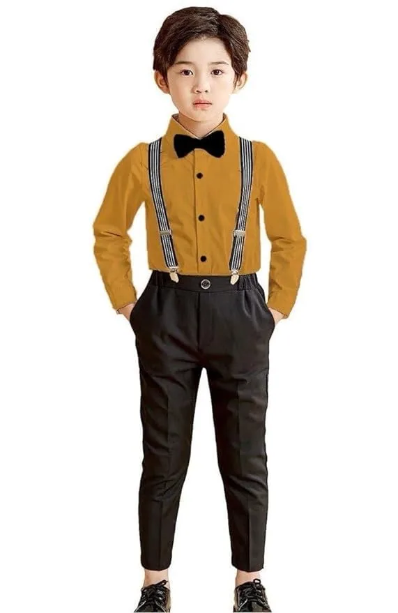 Buy Kids Formalwear Set with Suspenders, Bow Tie and Pants at nearme.com.np image 6 — Yellow