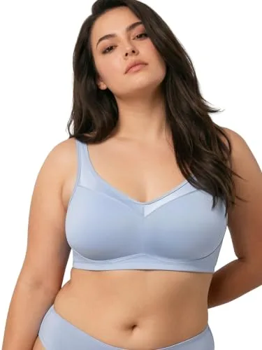 Buy Enamor Full Support Minimizer Cotton Bra For Women Non-Padded, Non-Wired & Full Coverage With Seamless Cup at nearme.com.np image 2 — Chambray Melange