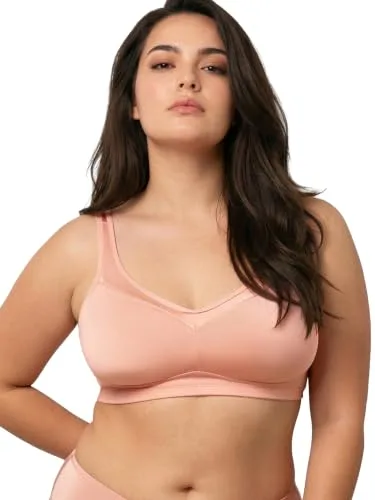 Buy Enamor Full Support Minimizer Cotton Bra For Women Non-Padded, Non-Wired & Full Coverage With Seamless Cup at nearme.com.np image 4 — Peach Blush