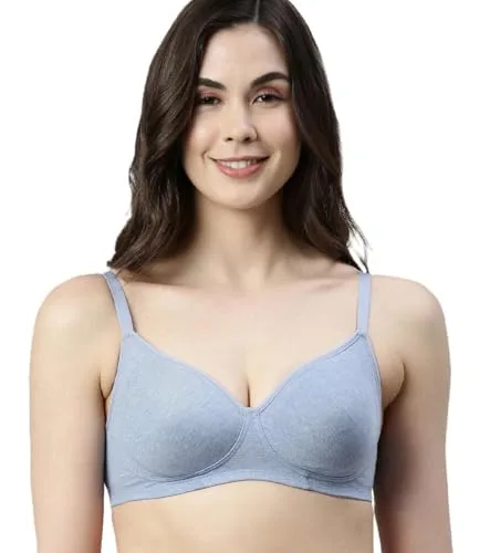 Buy Side Support Shaper Supima Cotton Everyday Bra - Non-Padded, Wirefree & High Coverage at nearme.com.np image 2 — CHAMBRAY MELANGE