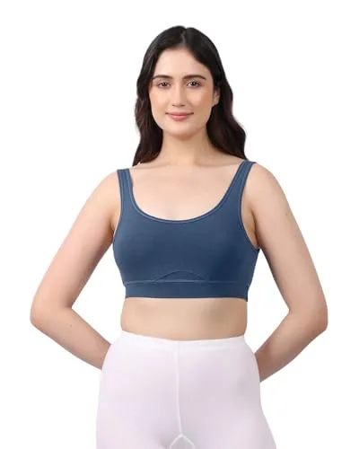 Buy LAVOS Bamboo Cotton Comfort Bras for Women Non Padded Non Wired Full Coverage Soft Breathable Great Elastic Comfortable Super Smooth, Sweat-Wicking Fabrics Especially for Yoga Workout (XL) Sapphire at nearme.com.np