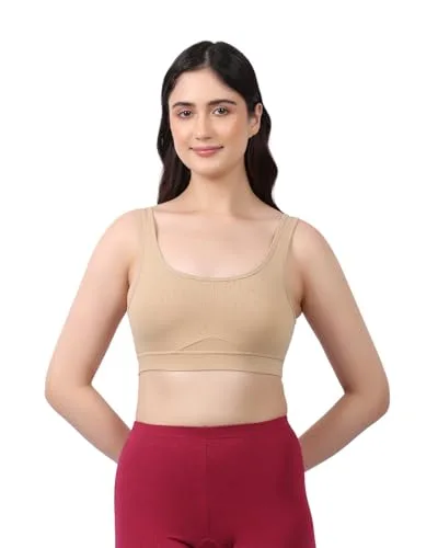 Buy LAVOS Bamboo Cotton Comfort Bras for Women Non Padded Non Wired Full Coverage Soft Breathable Great Elastic Comfortable Super Smooth, Sweat-Wicking Fabrics Especially for Yoga Workout (XL) Sapphire at nearme.com.np image 3 — Skin