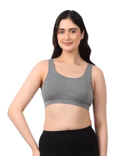 Buy LAVOS Bamboo Cotton Comfort Bras for Women Non Padded Non Wired Full Coverage Soft Breathable Great Elastic Comfortable Super Smooth, Sweat-Wicking Fabrics Especially for Yoga Workout (XL) Sapphire at nearme.com.np image 7 — Grey