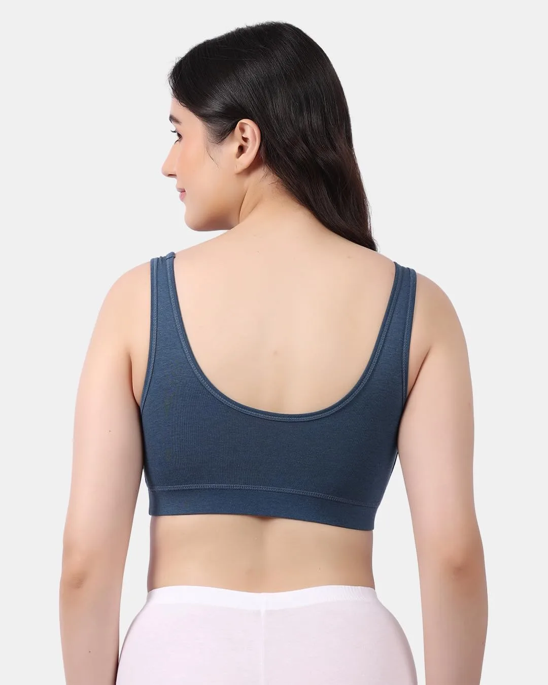 Buy LAVOS Bamboo Cotton Comfort Bras for Women Non Padded Non Wired Full Coverage Soft Breathable Great Elastic Comfortable Super Smooth, Sweat-Wicking Fabrics Especially for Yoga Workout (XL) Sapphire at nearme.com.np image 9