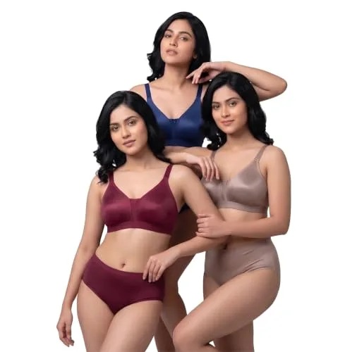 Buy Women's Pure Cotton Blend Non-Padded Wirefree Bra - Pack of 3 Combo at nearme.com.np