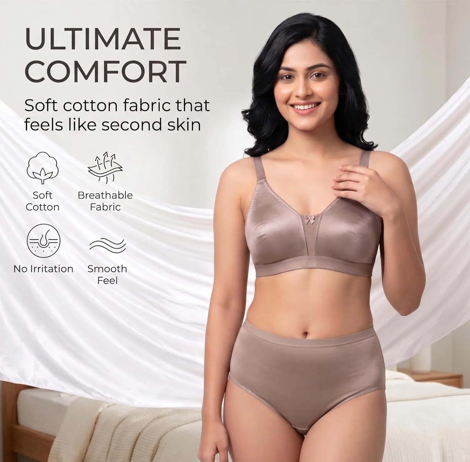 Buy Women's Pure Cotton Blend Non-Padded Wirefree Bra - Pack of 3 Combo at nearme.com.np image 10